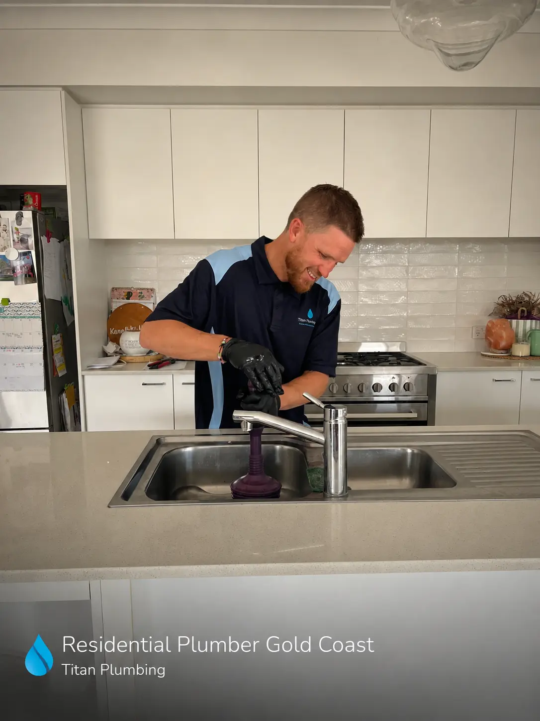 Titan Plumbing performing residential plumbing services on the Gold Coast