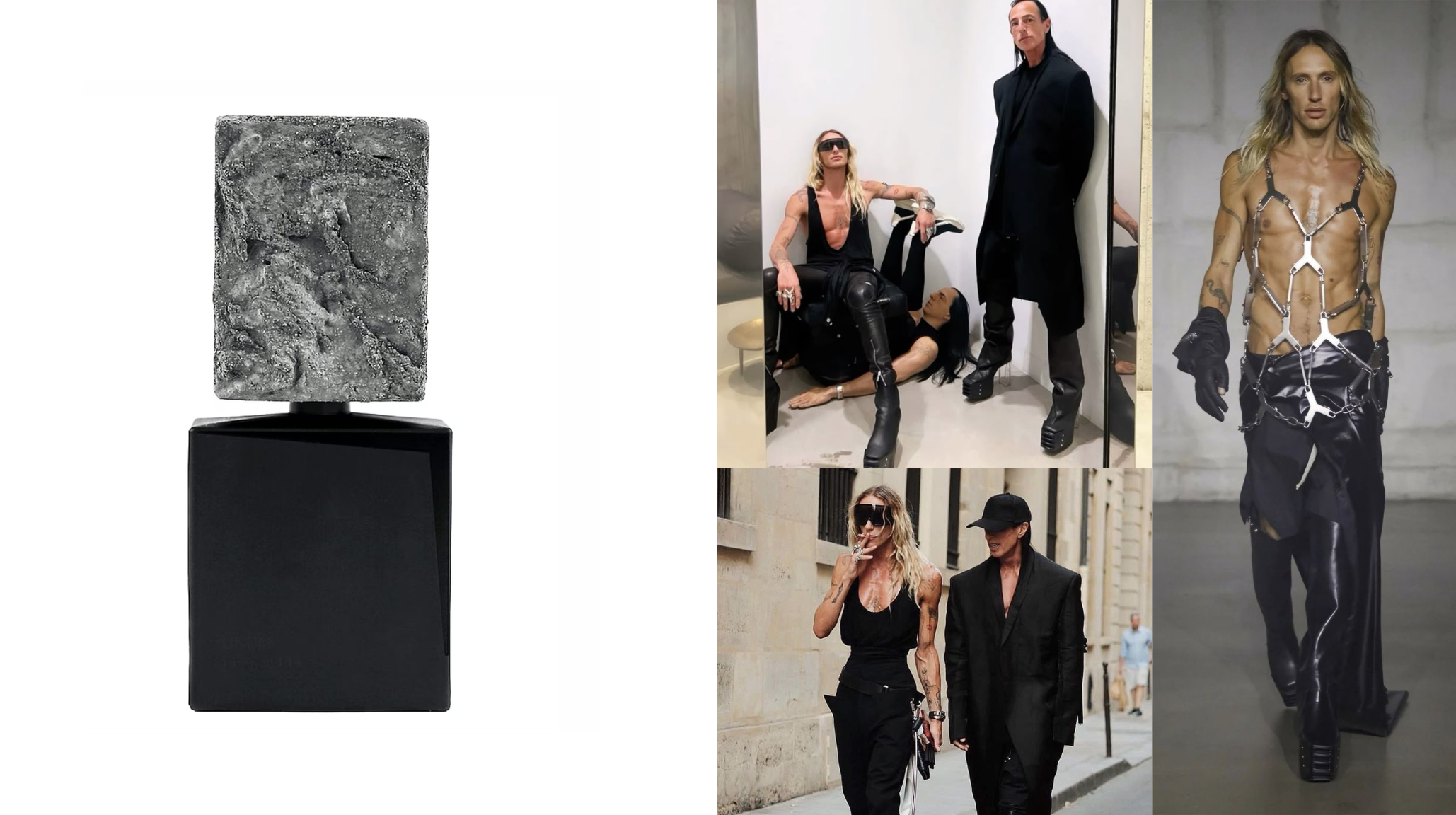 Filippo Sorcinelli Opus 1144 avant-garde goth perfume with Rick Owens fashion - citrus wood dark fragrance