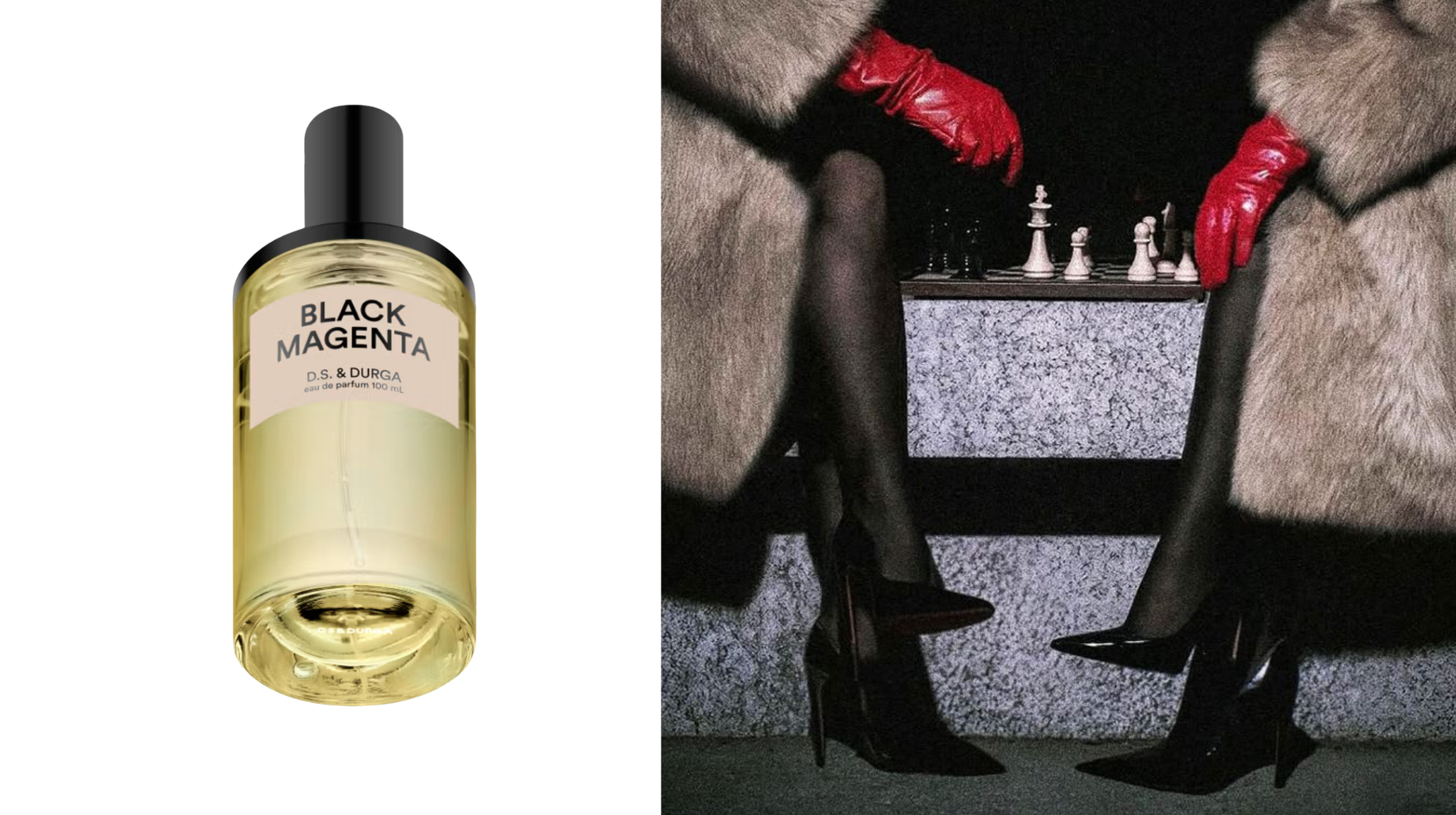 lack Magenta by D.S. & Durga perfume with edgy chess game aesthetic - pink pineapple tobacco amber untamed sensual fragrance