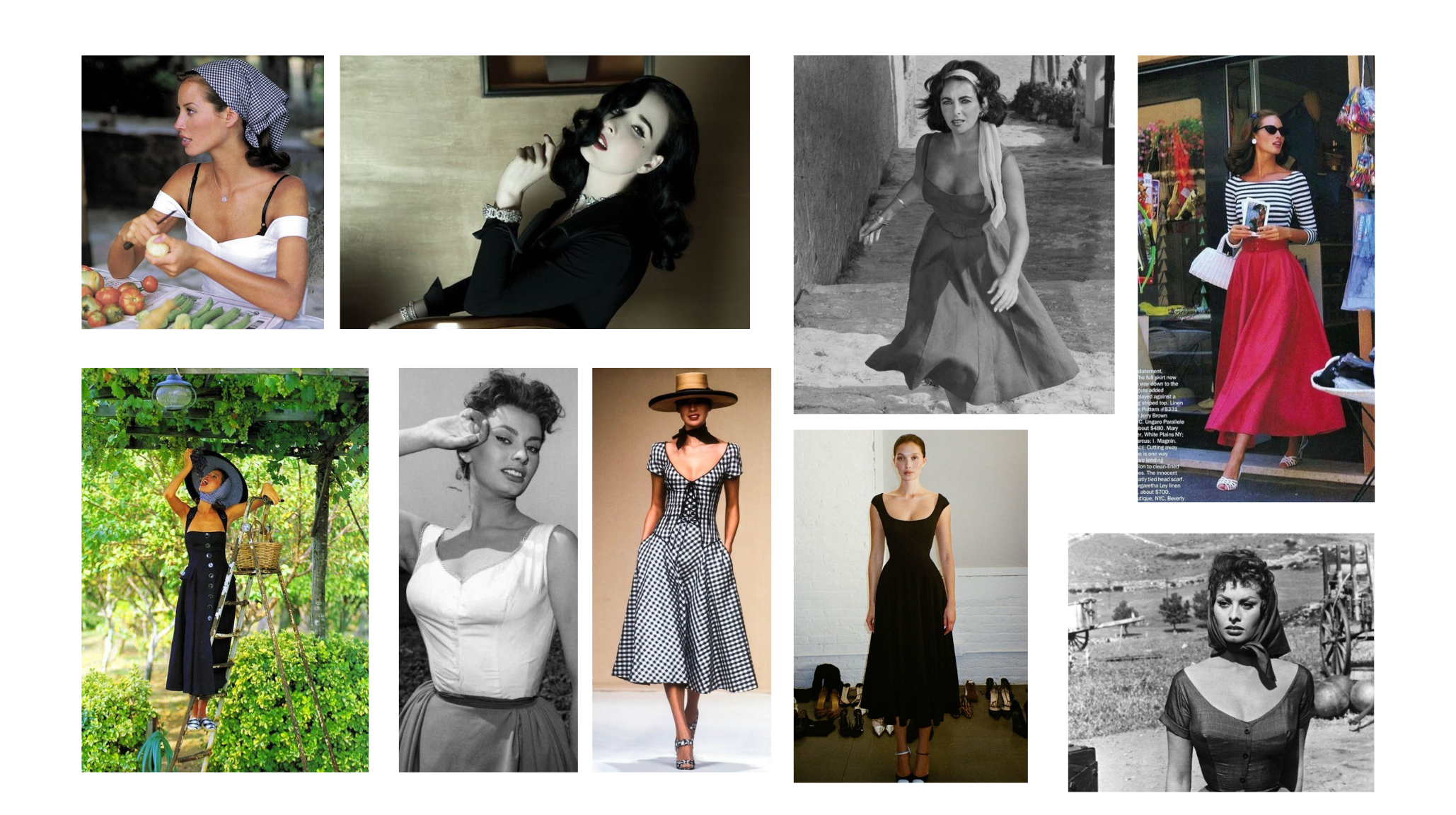 vintage hourglass silhouette fashion inspiration moodboard building a wardrobe in your 30s
