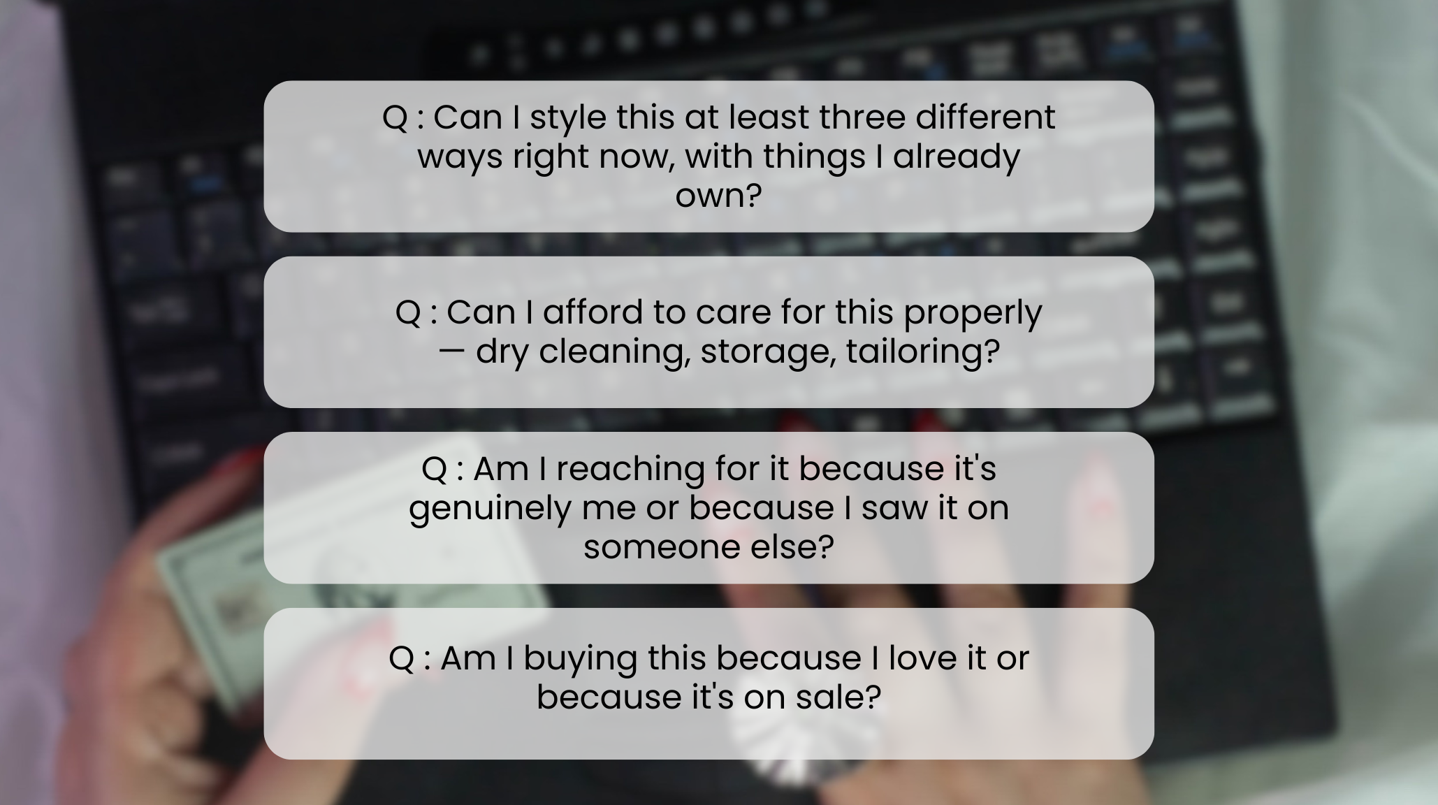 before you buy checklist questions intentional wardrobe building tips