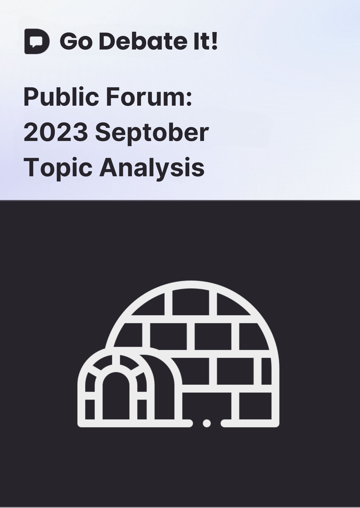 Public Forum: 2023 Septober Topic Analysis