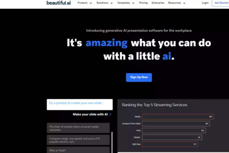 home page of beautiful.ai