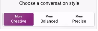 choose a conversation style to more creative