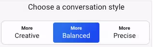 choose a conversation style to more balanced