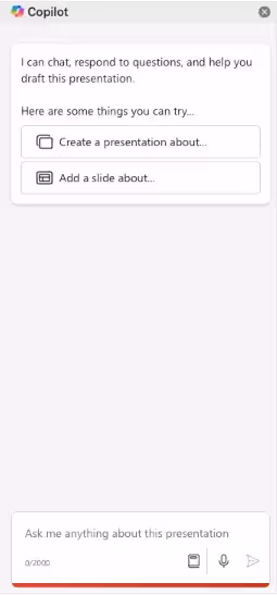 Click on the Copilot icon to open the assistant