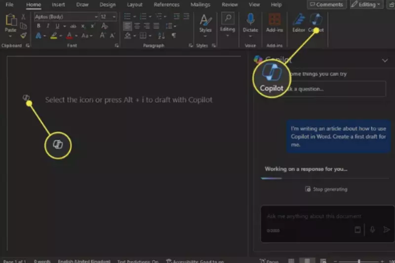 Click on the toggle switch to enable Copilot.‍