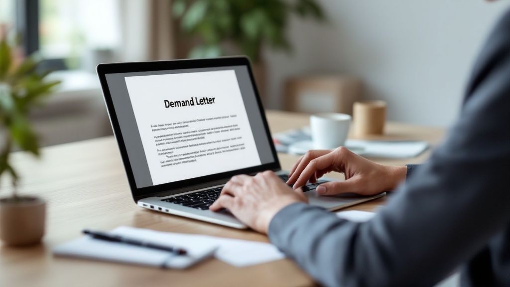 A person carefully reviewing and signing a formal legal document at a wooden desk.