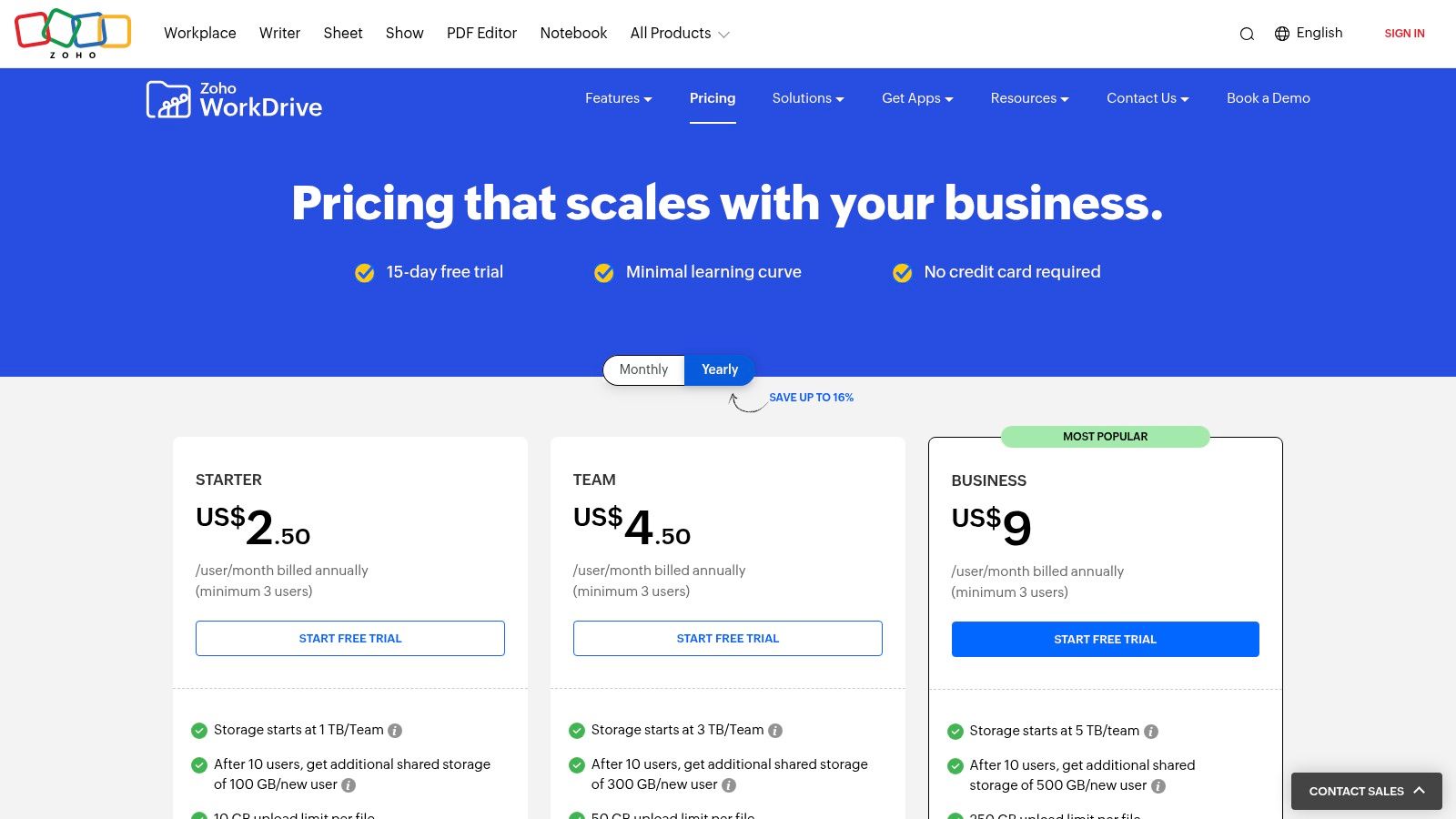 Zoho WorkDrive (Business/Enterprise)