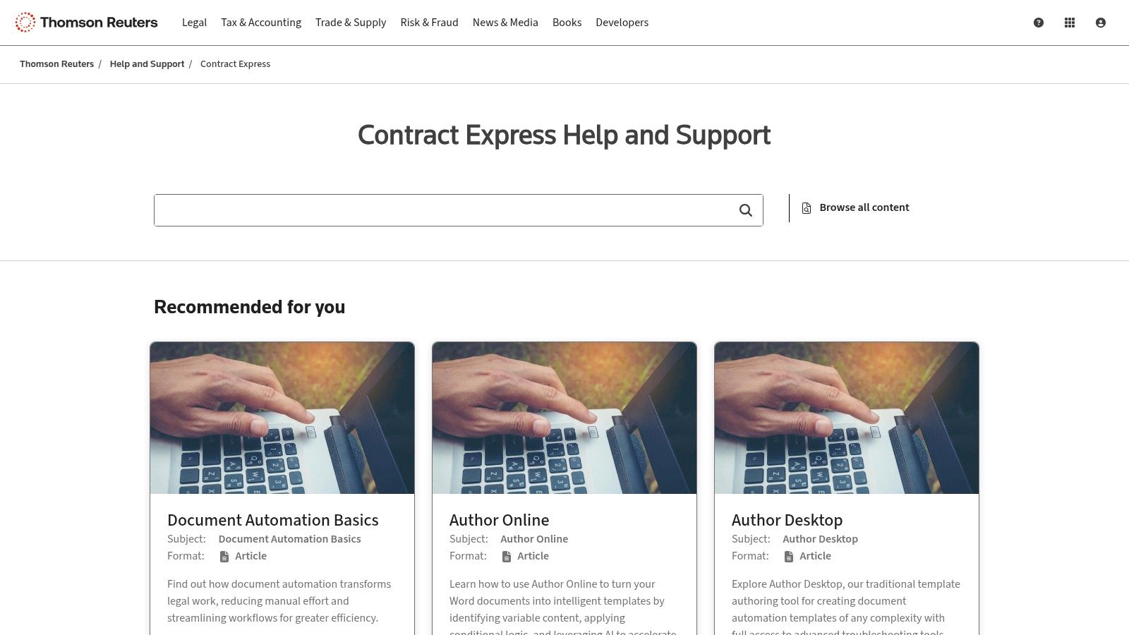 Thomson Reuters Contract Express