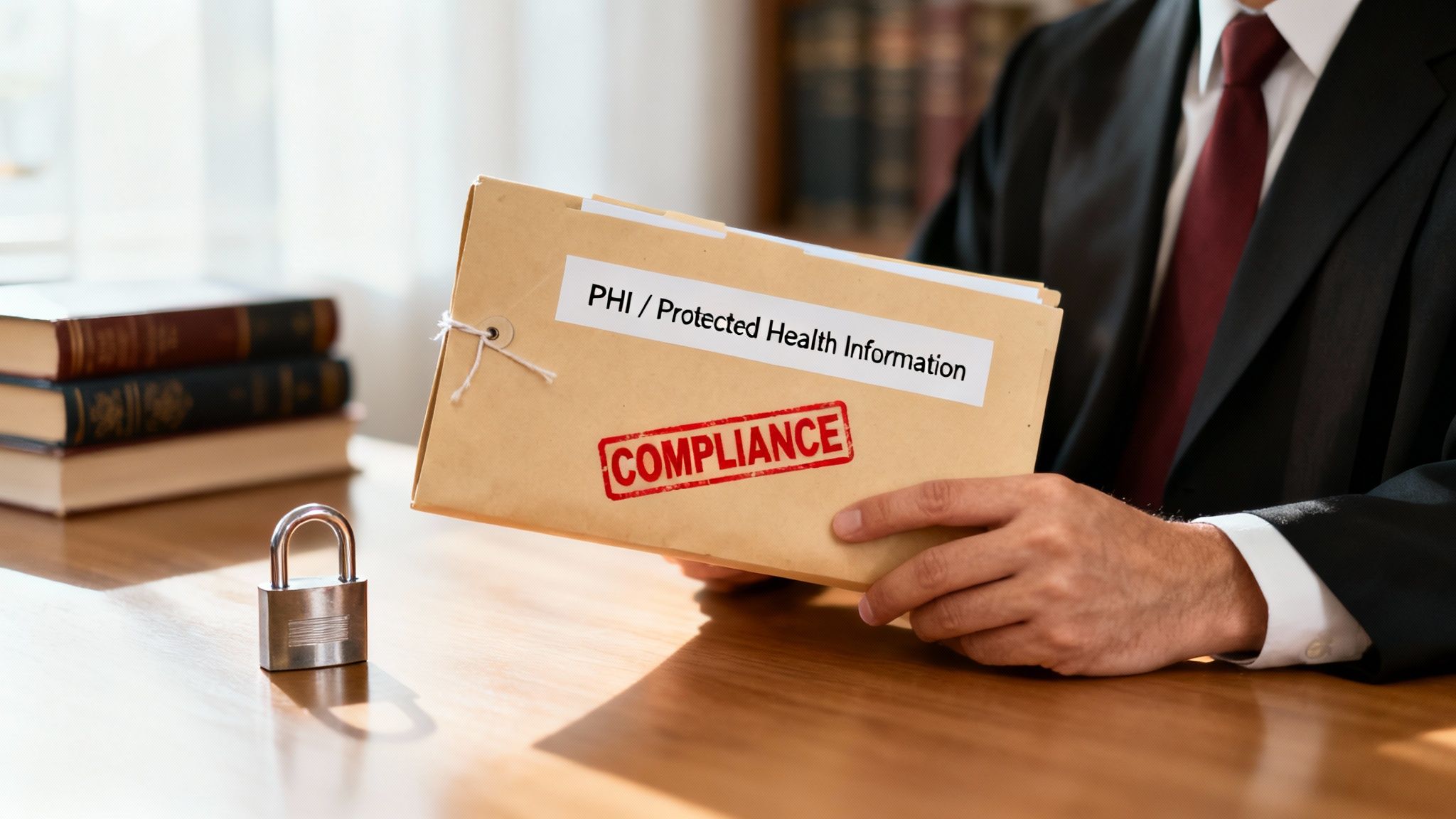 A gavel resting on law books, symbolizing the intersection of law and regulations like HIPAA.