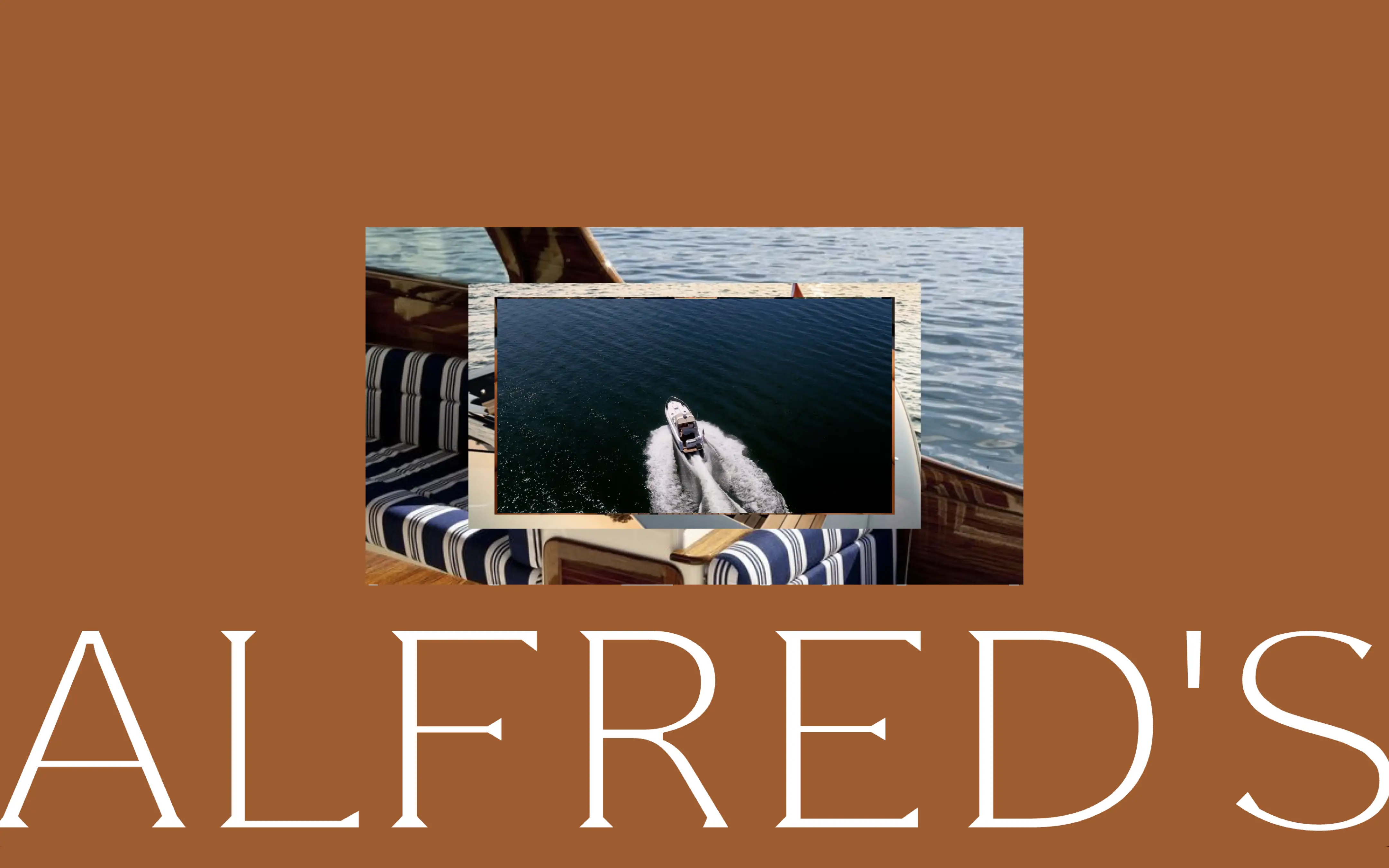 Alfred’s Upholstery By Land and By Sea web page design showcasing furniture and marine interior craftsmanship