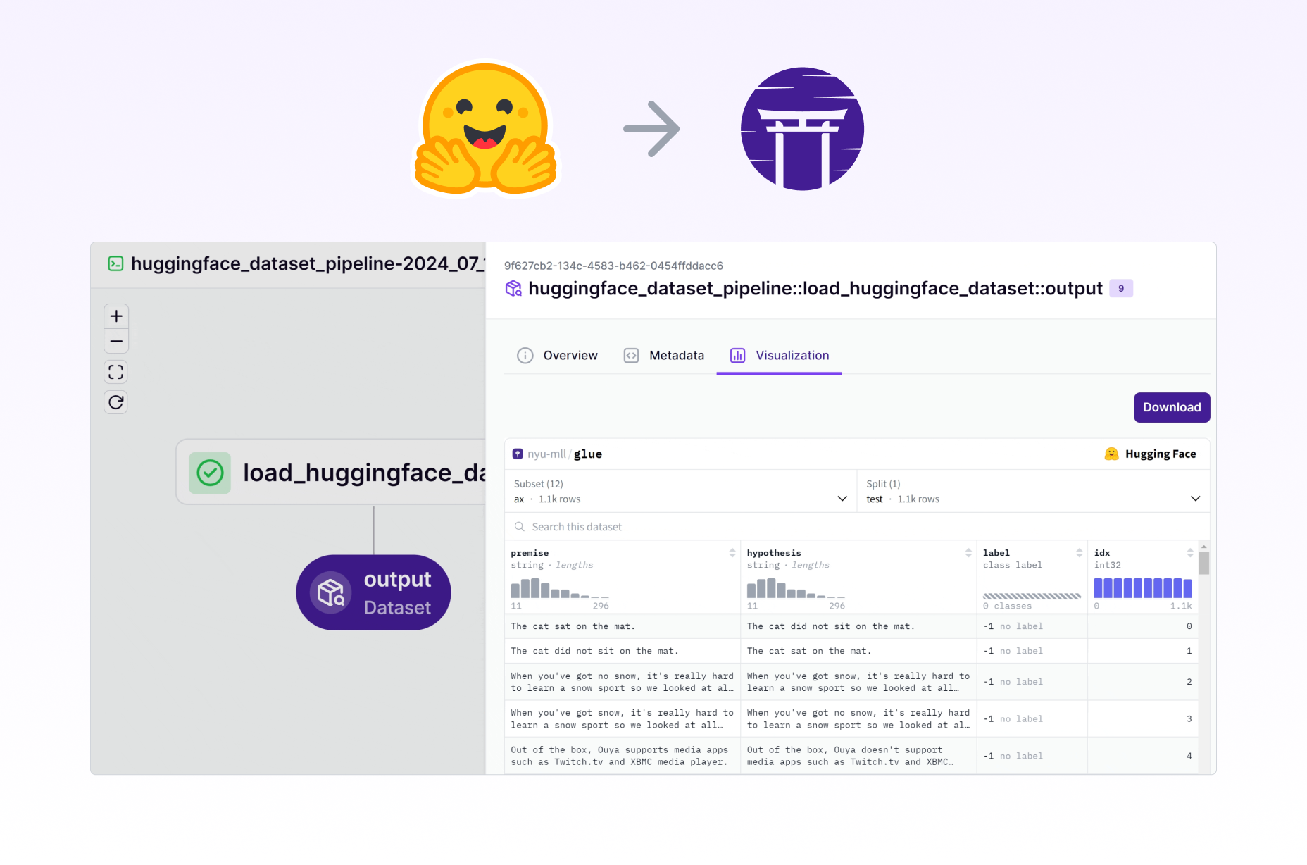 🤗 Embedding HuggingFace datasets visualizations with ZenML