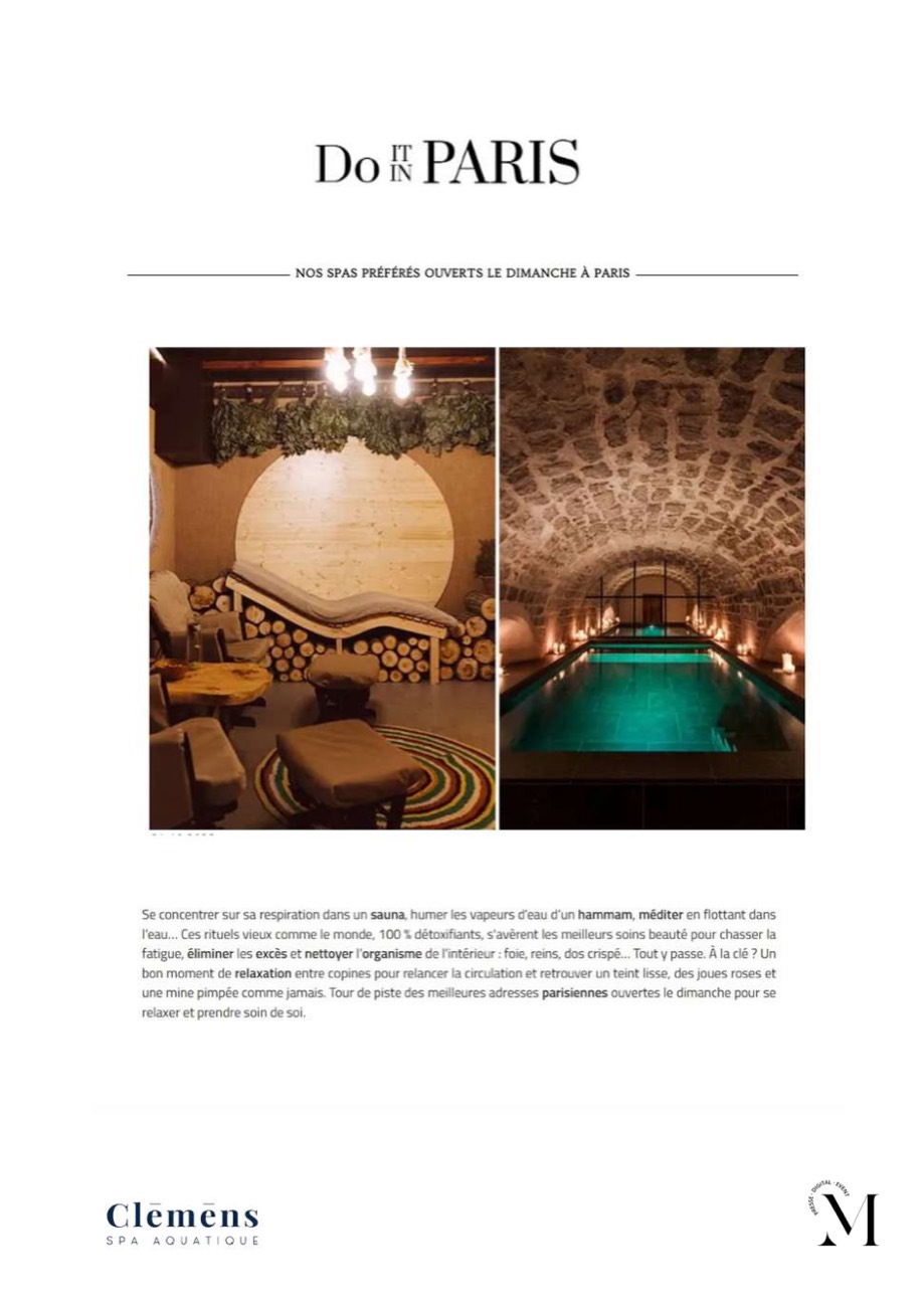 Article Do It In Paris, Spa Clēmēns
