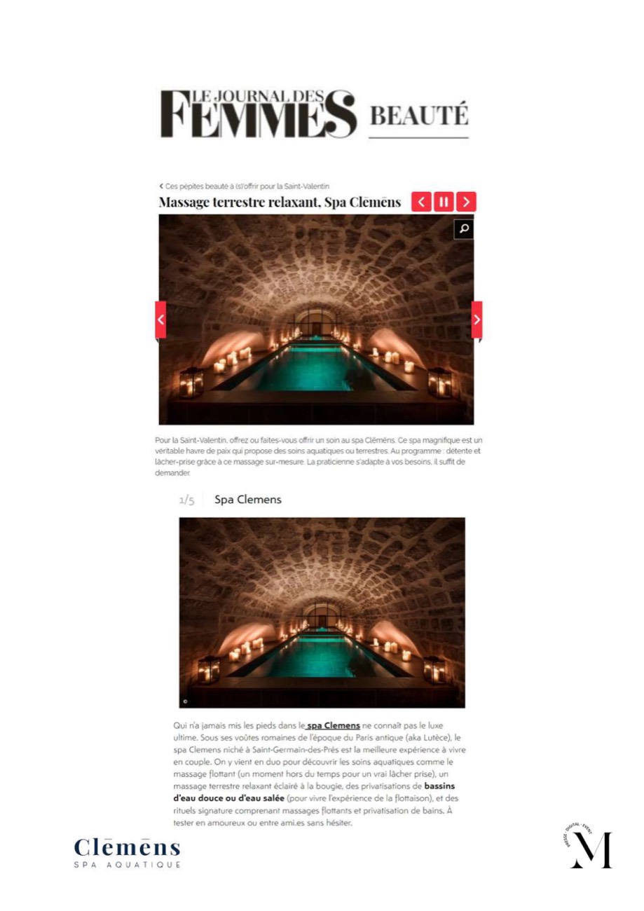 Article Le Journal des Femmes, Spa Clēmēns