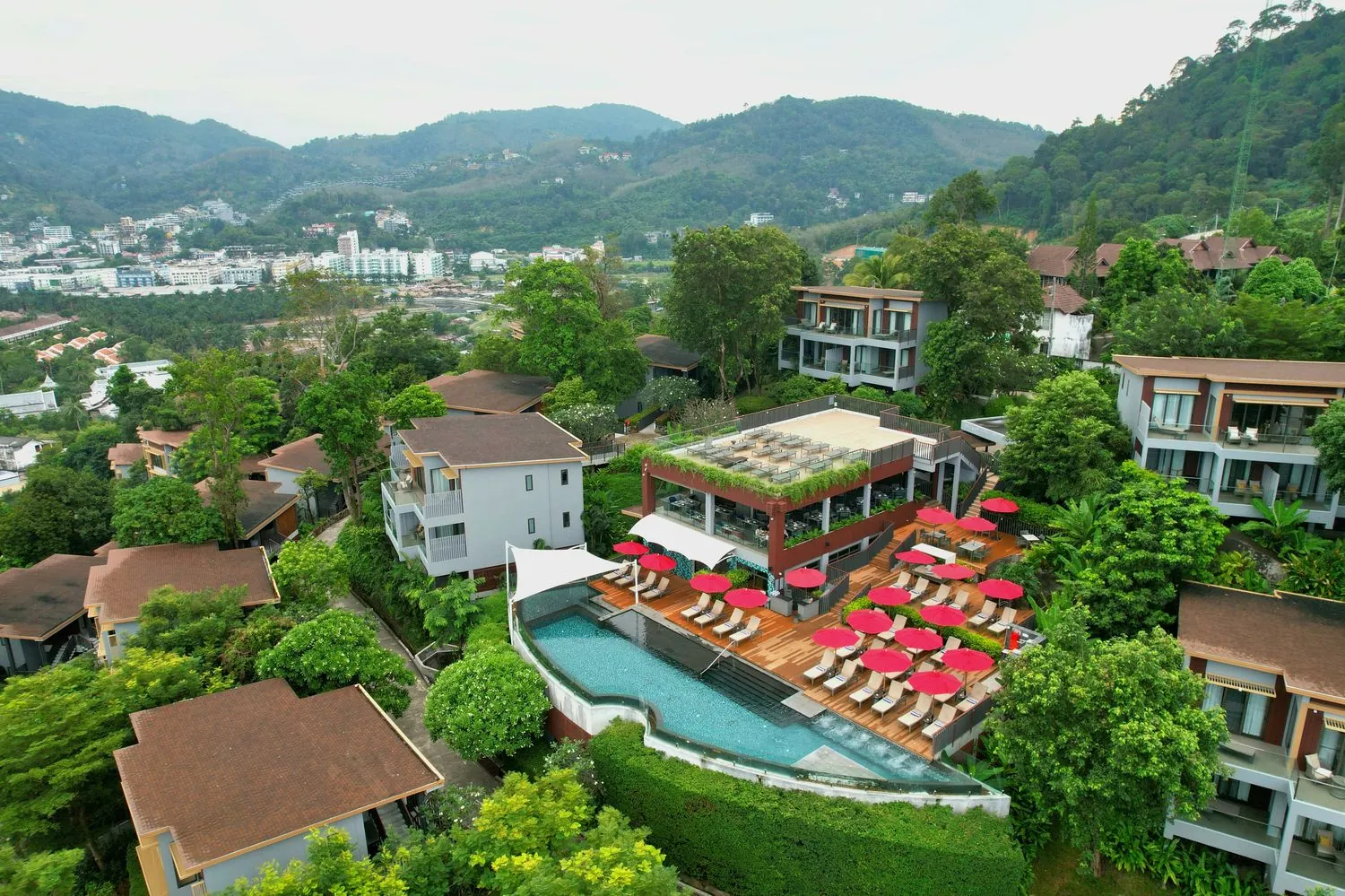 Luxury resort with hillside pool