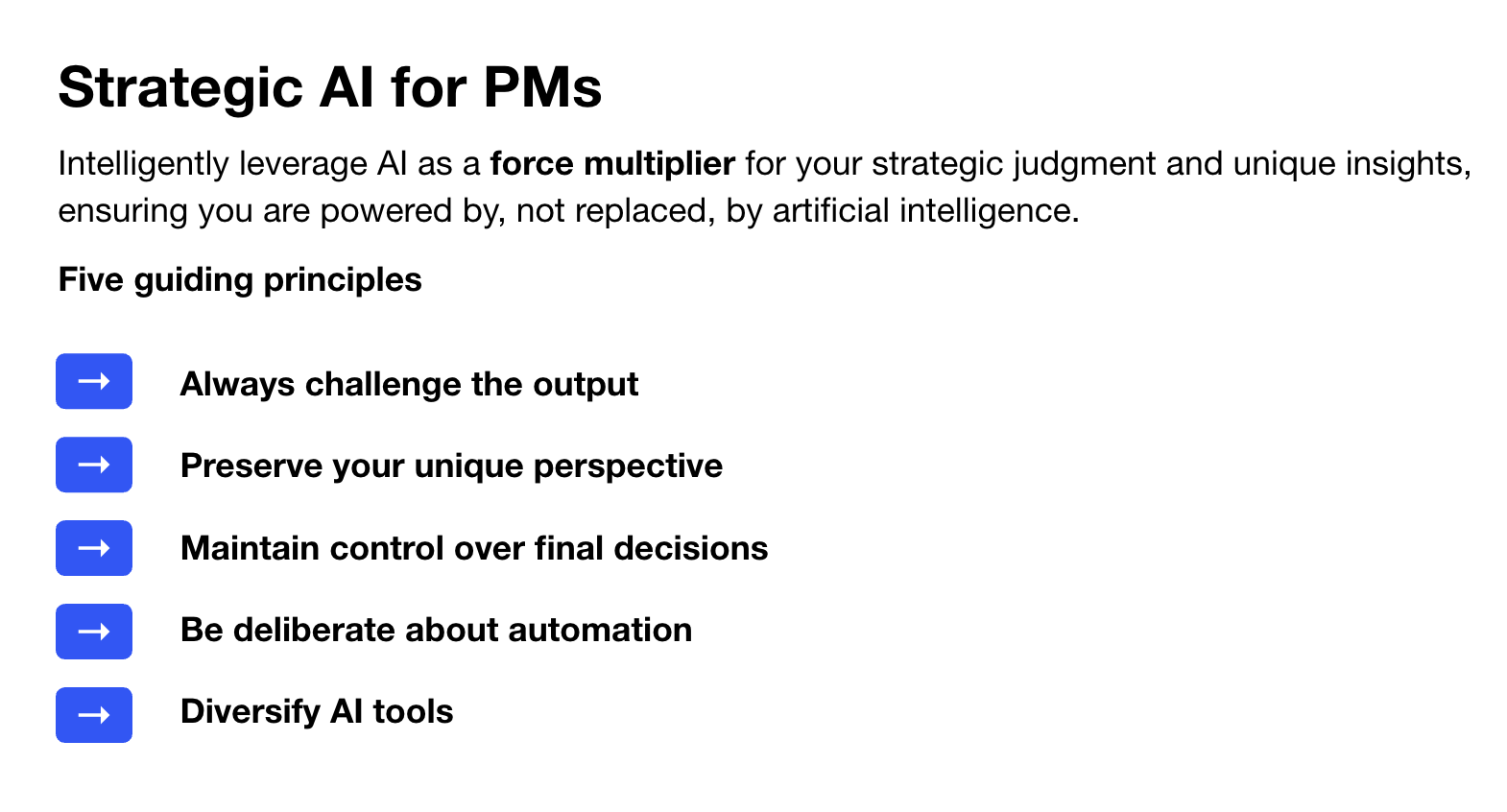 AI principles for Product Managers