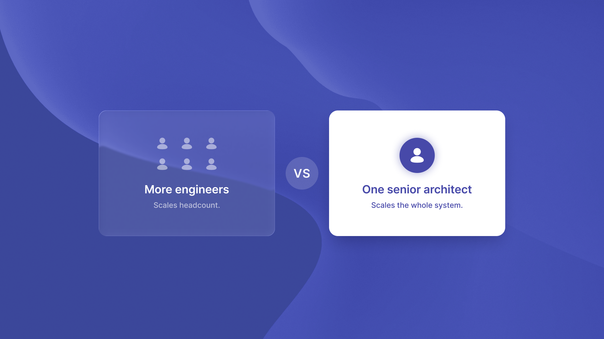 Comparison chart showing engineers vs architect roles in an AI infrastructure transition