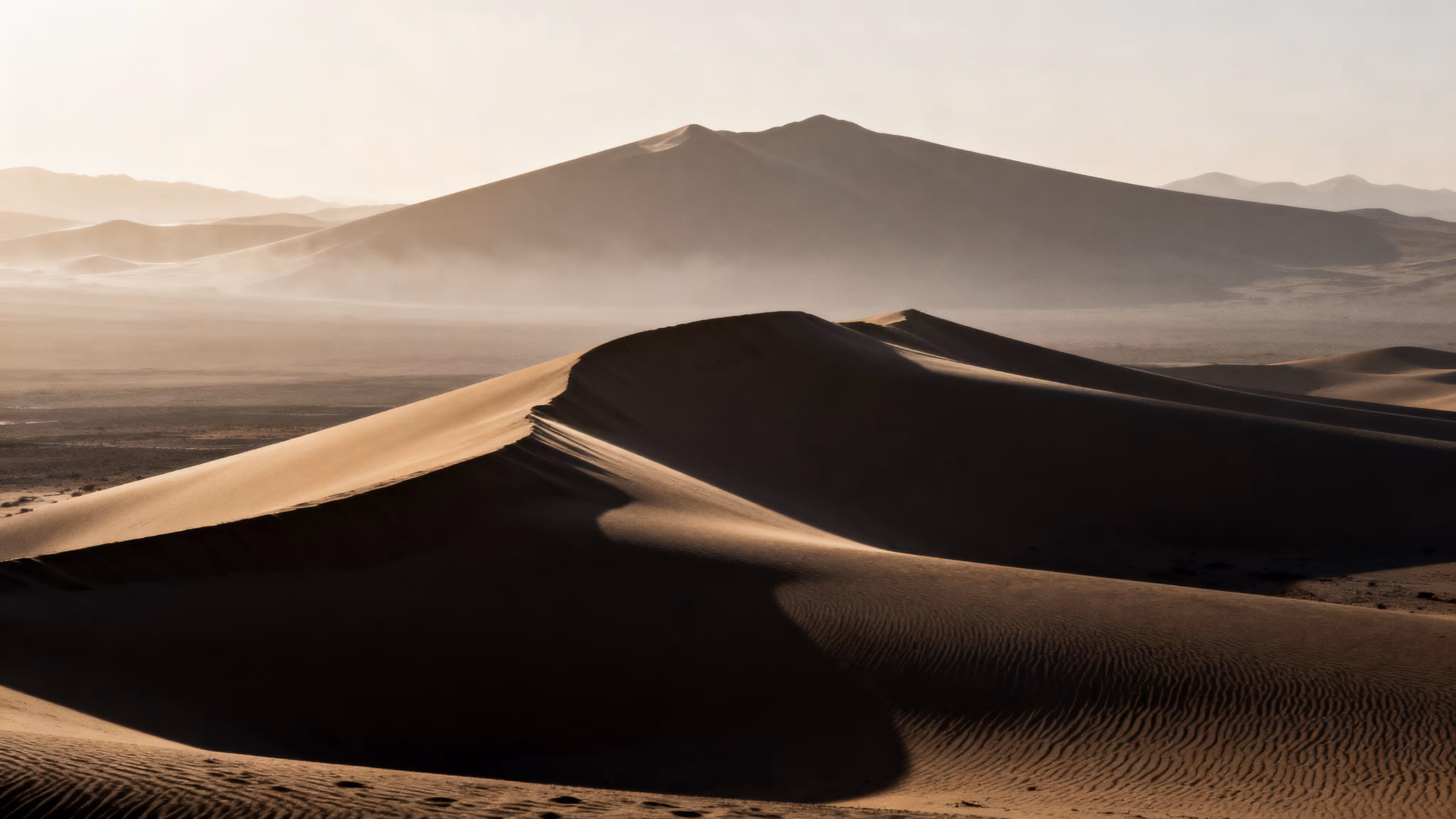 Ein AI Still einer Dünenlandschaft in einer Wüste.
