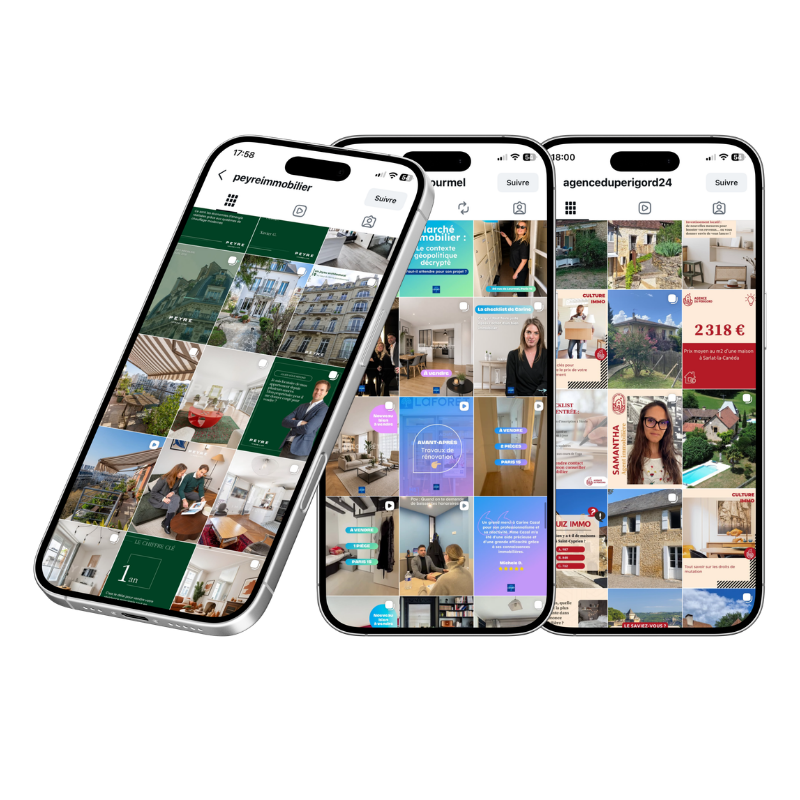 Mockup réseaux sociaux immobilier Cocoon-Immo