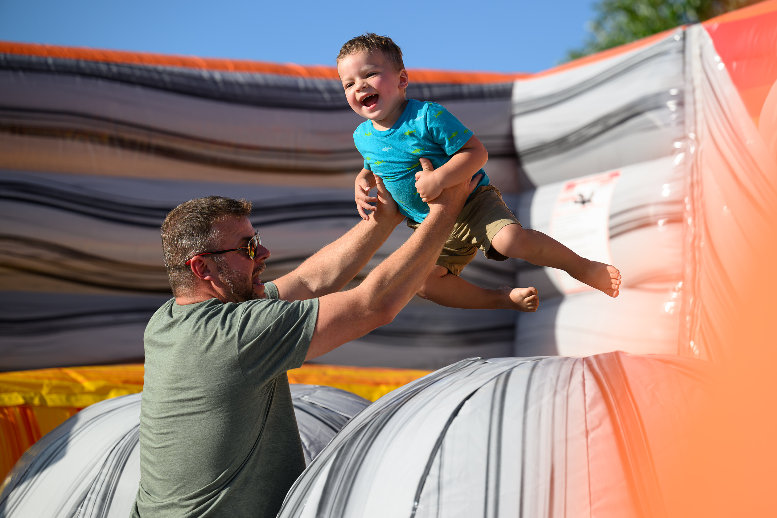 Families enjoying activities at Play America