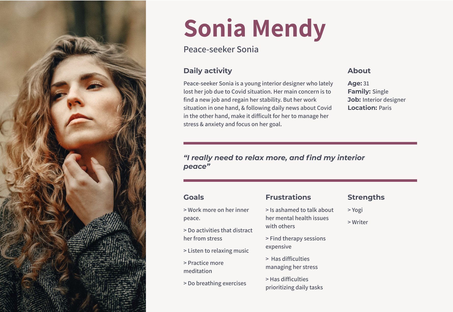 Persona - Peace-seeker Sonia