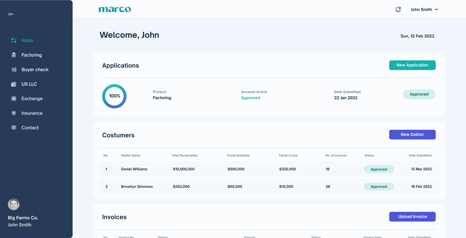 marco dashboard