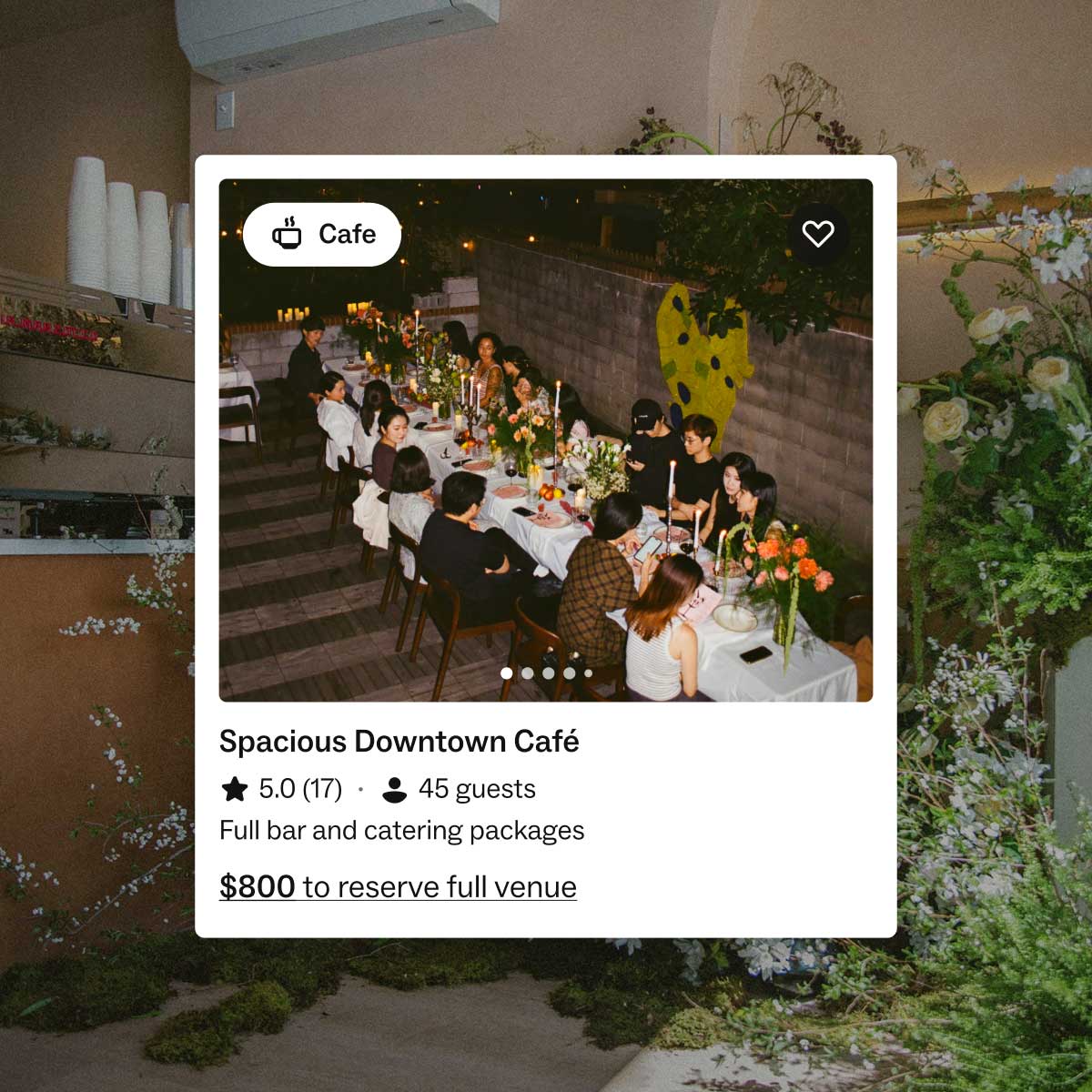 Peerspace Listing: Spacious Downtown Cafe