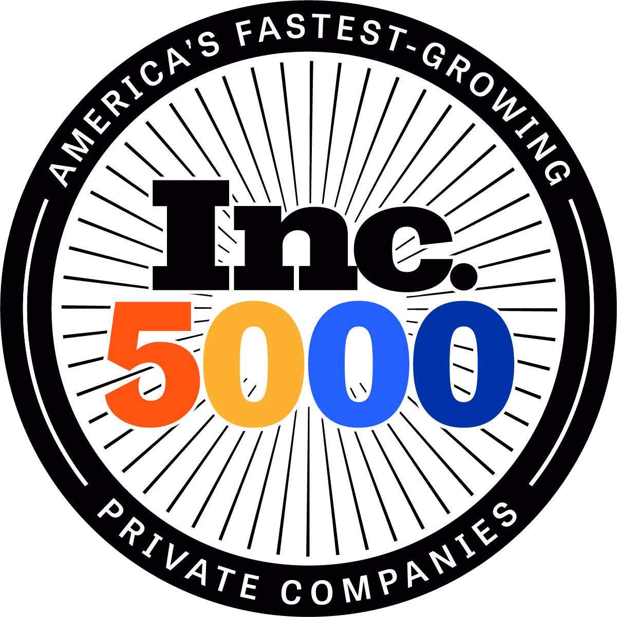 Inc. 5000 medallion logo with text 'America's Fastest-Growing Private Companies' around the edge.