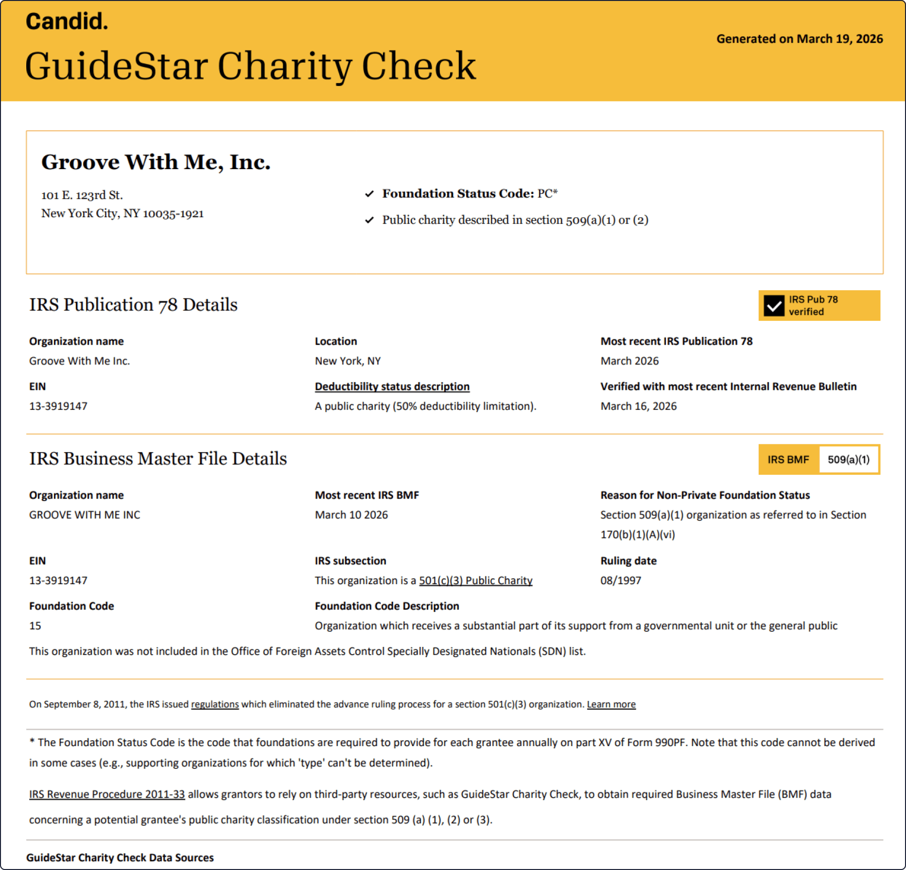A screenshot showing how Temelio’s integration with Candid automates due diligence and streamlines grant applications