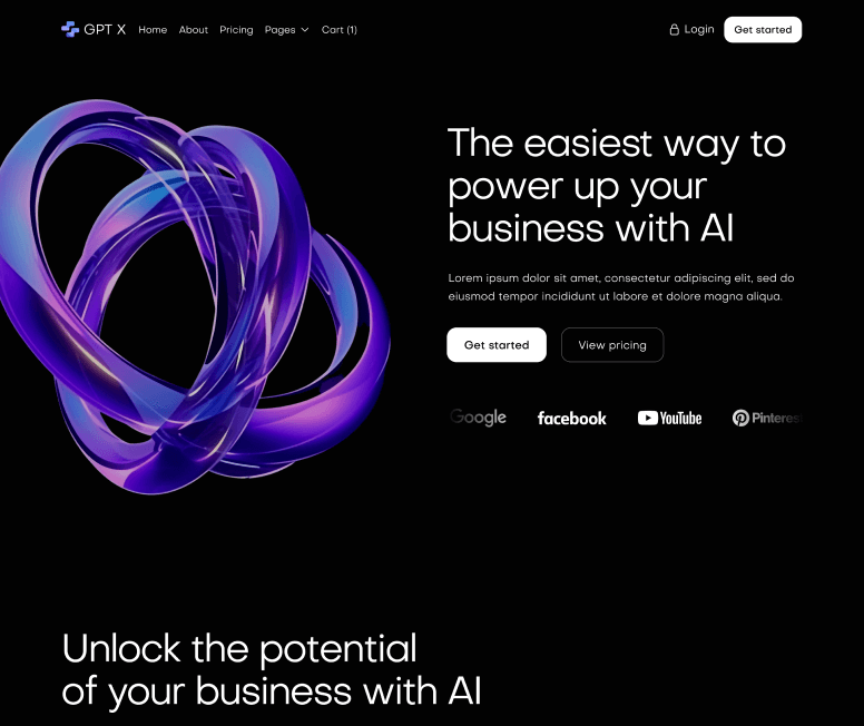 GPT X - Home V2 Main Page - AI & Machine Learning Webflow Template
