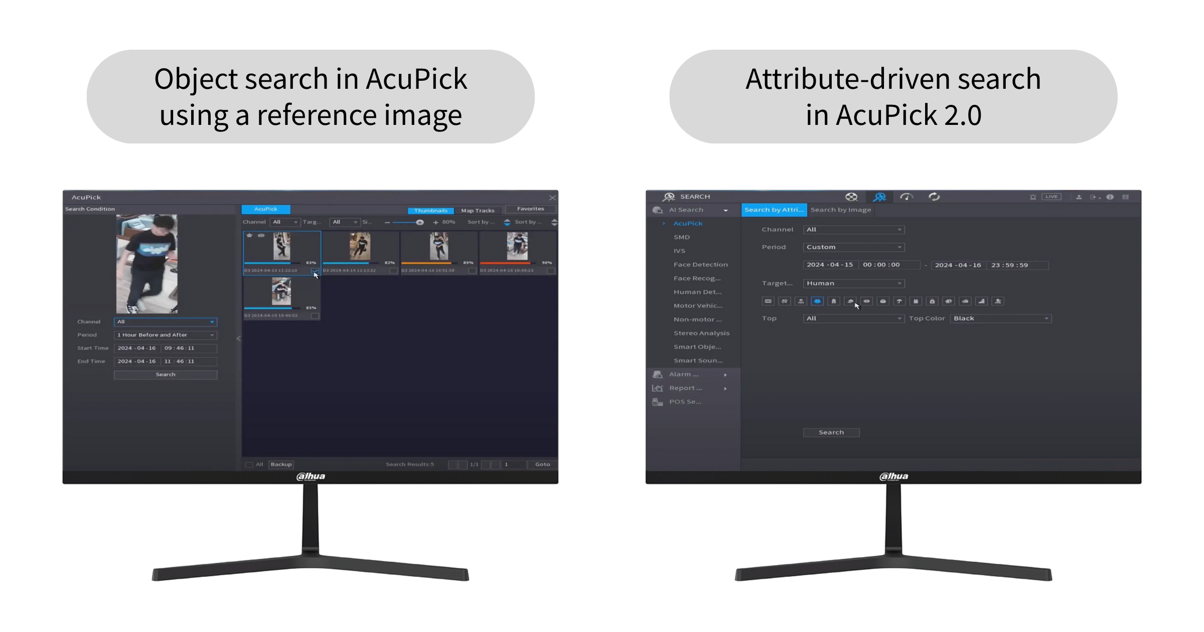 Object Search in AcuPick with a reference image and with attributes