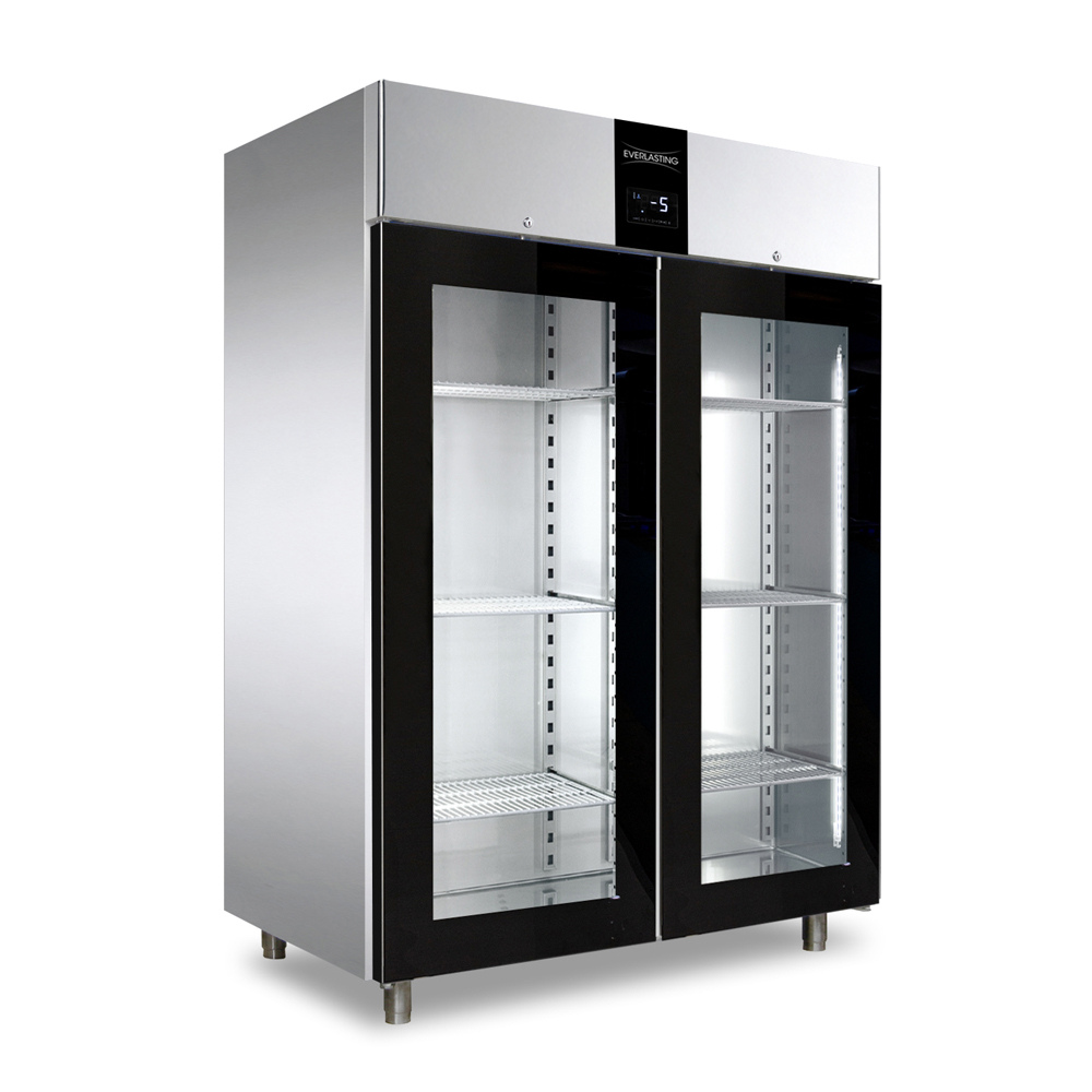 Everlasting PROFESSIONAL GN2/1 Fridge Upright Glass Double Door