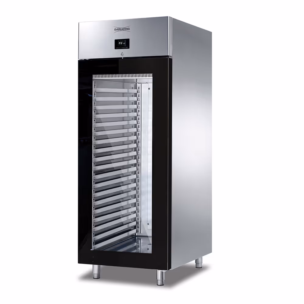 Everlasting CHOCOLATE Fridge Upright Single Glass Door 40 Tray