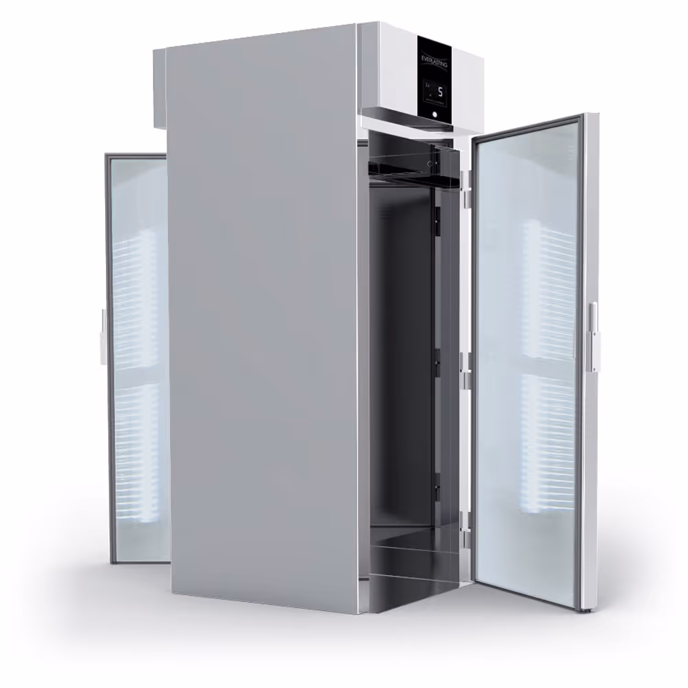 Everlasting ROLL-THROUGH Fridge Upright Glass 2 Door