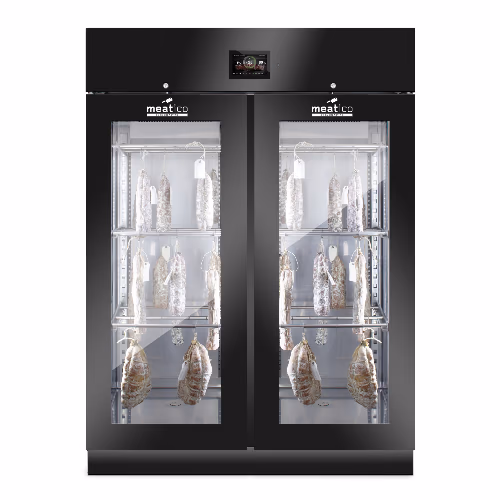 Everlasting Meatico ALL IN ONE 1500 Black Charcuterie Fermentation & Drying Cabinet Double Glass Door