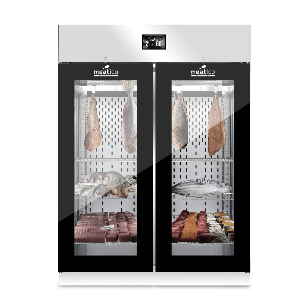 Everlasting Meatico FISH 1500 Glass Fish Dry Aging Refrigerated Cabinet Double Glass Door