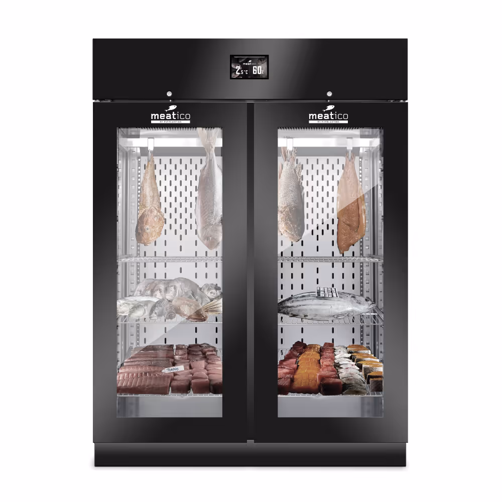 Everlasting Meatico FISH 1500 Black Fish Dry Aging Refrigerated Cabinet Double Glass Door