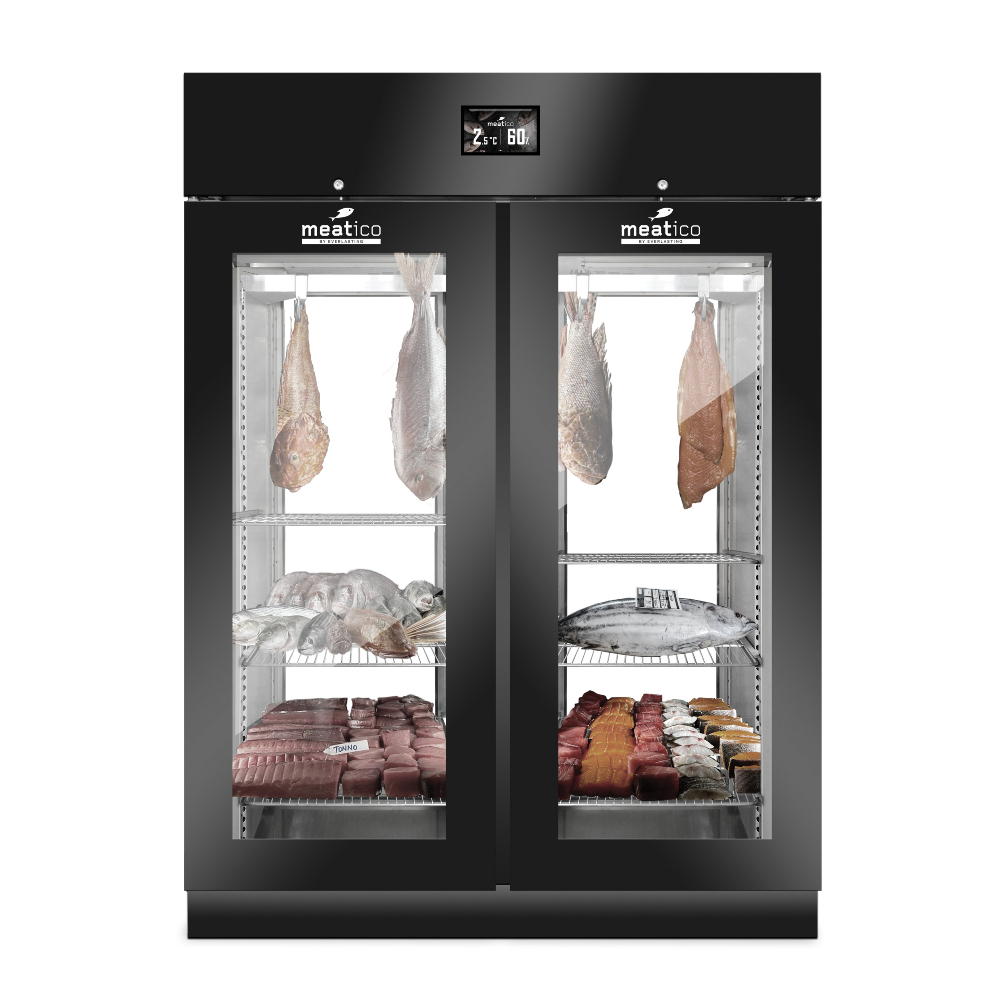 Everlasting Meatico FISH PANORAMA 1500 Black Fish Dry Aging Refrigerated Cabinet Double Glass Door
