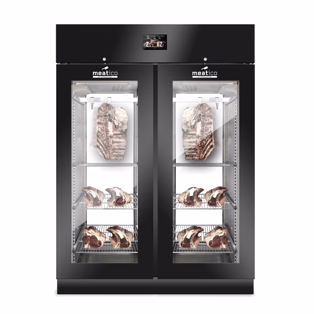 Everlasting Meatico Meat Panorama 1500 Black Meat Dry Aging Fridge Cabinet Double Glass Door