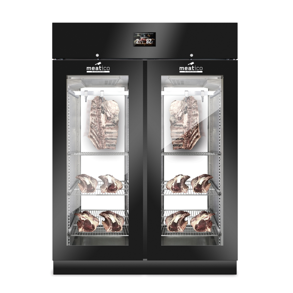Everlasting Meatico Meat Panorama 1500 Black Meat Dry Aging Fridge Cabinet Double Glass Door