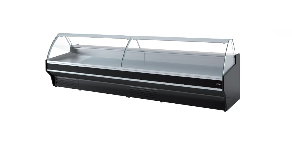 Coreco CVE-10E Serve Over Counter Liftable Front Curved Glass Cold Storage Ventilated Evaporator Plug In