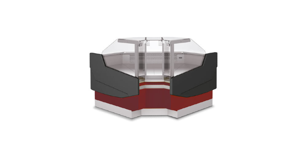 Coreco CVE-12 Serve Over Counter Corner Units Liftable Straight Glass Ventilated Evaporator