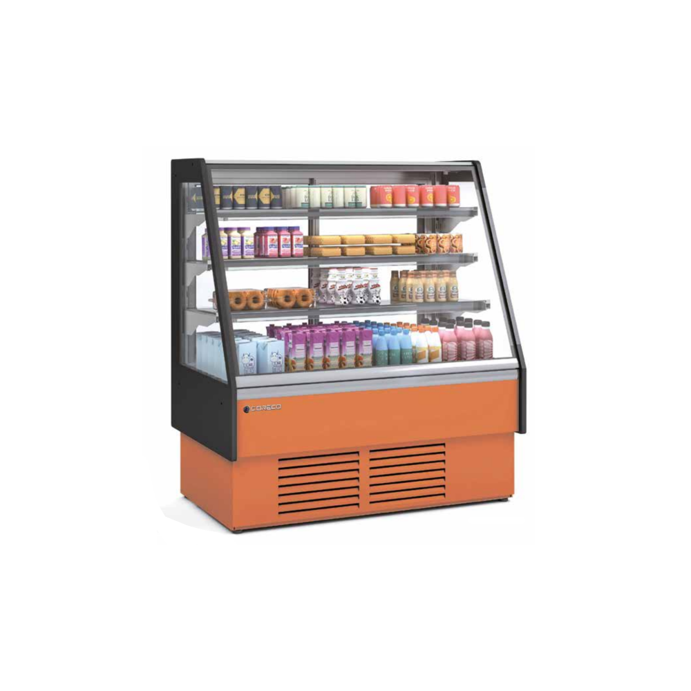Coreco VSSA-MR Refrigerated Display Self Service Angled Straight Glass with Rear Door Access