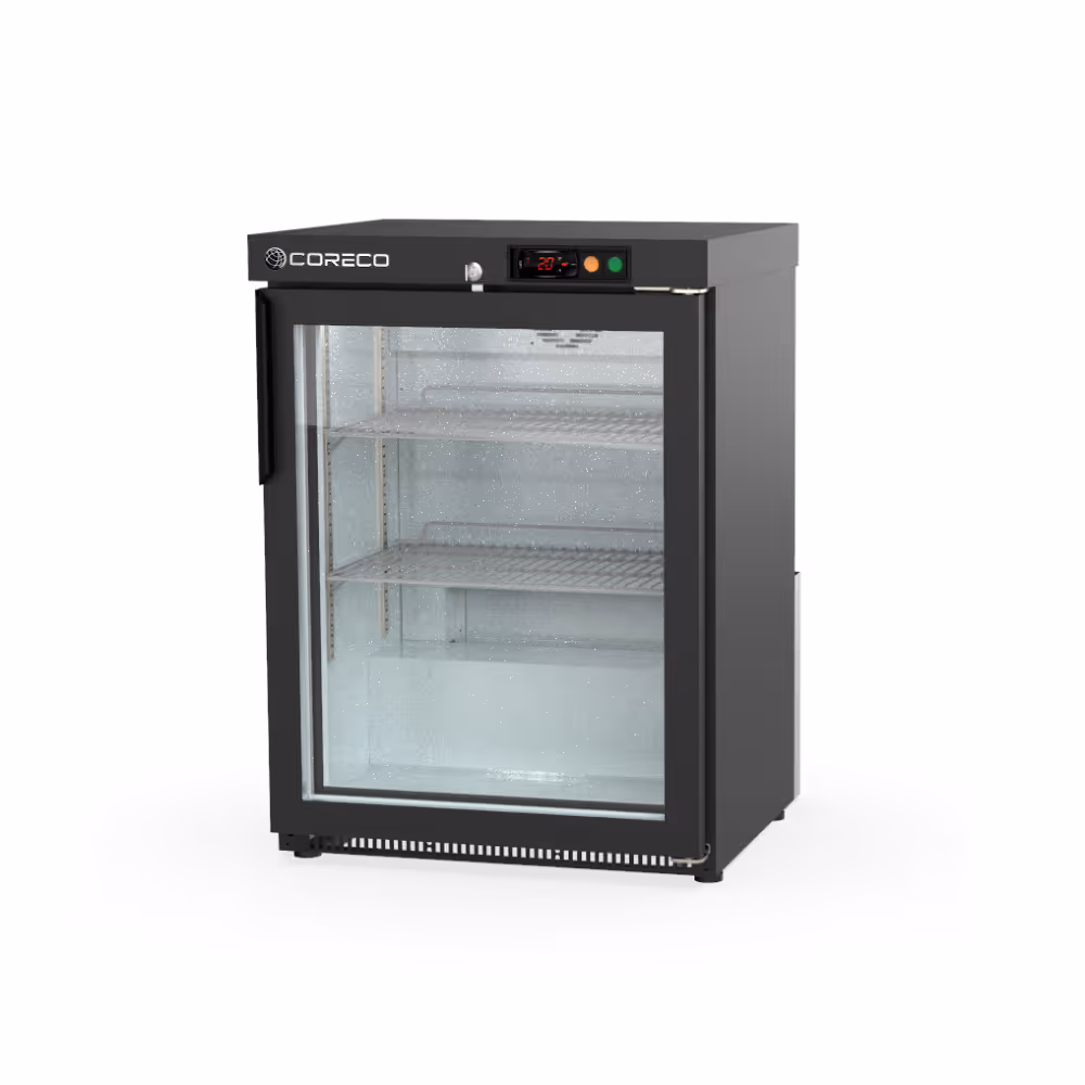 Coreco ERH-L Back Bar Display Cooler Anthracite Grey with Hinged Glass Doors