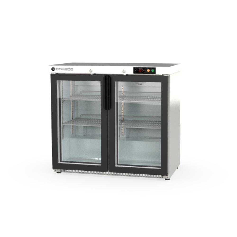 Coreco ERH-LI Back Bar Display Cooler Stainless Steel with Hinged Glass Doors