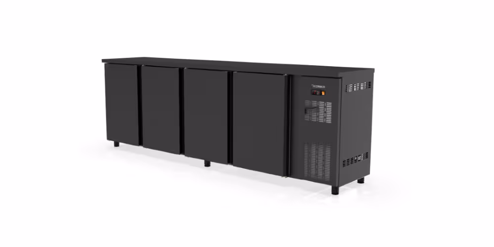 Coreco SB Back Bar Fridge Counter Anthracite Grey with Hinged Solid Doors