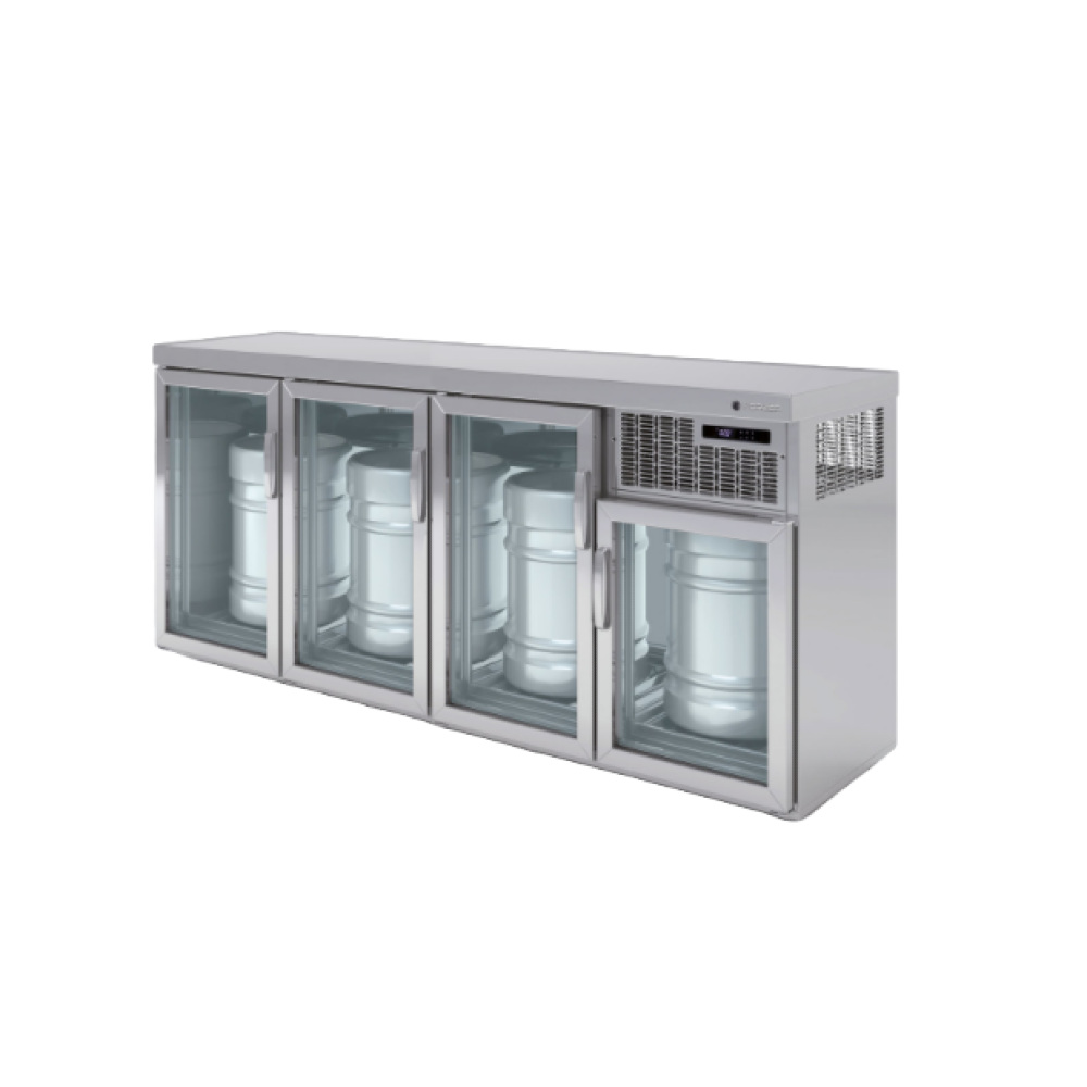 Coreco EBV Keg Cooler Open Rear Side with Glass Doors
