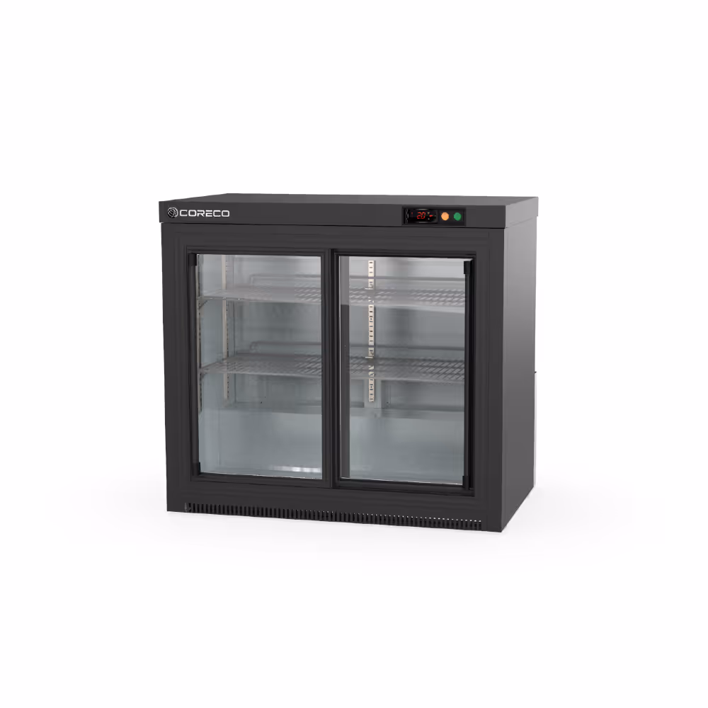 Coreco ERHS-L Back Bar Display Cooler Anthracite Grey with Sliding Glass Doors