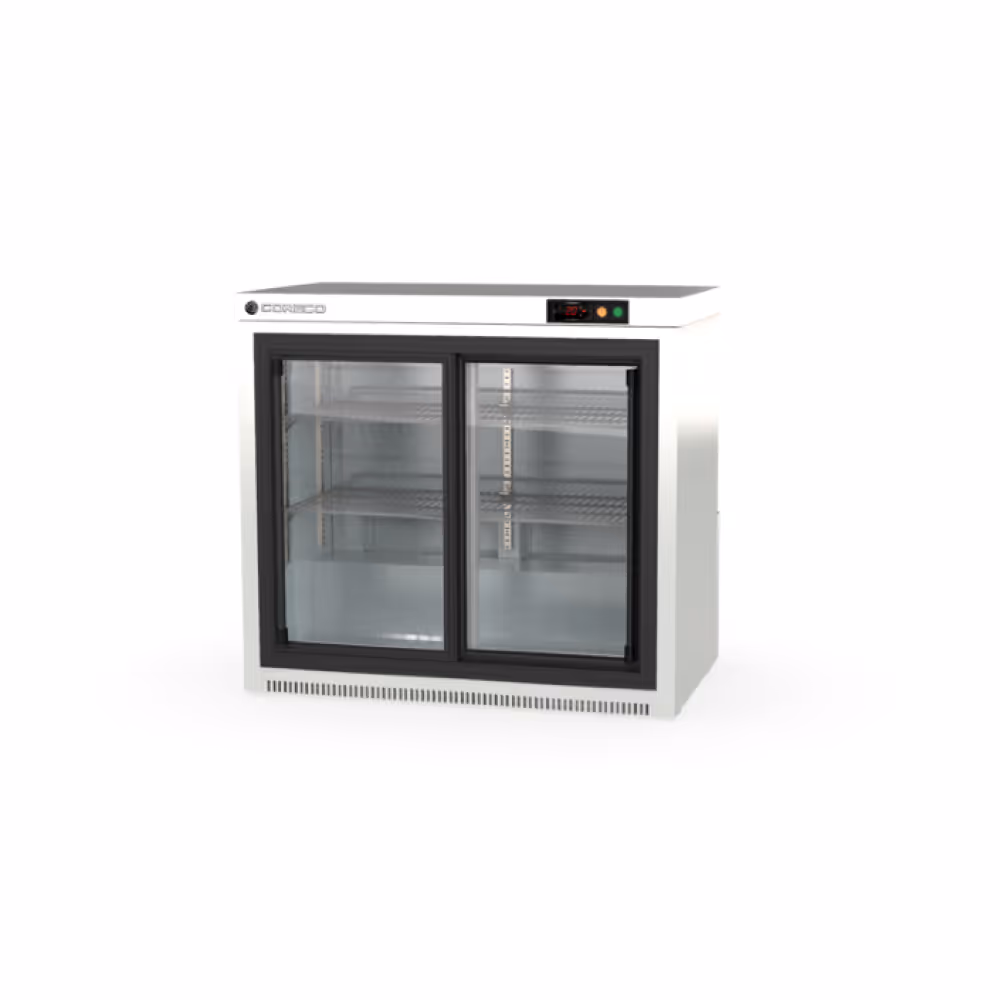 Coreco ERHS-LI Back Bar Display Cooler Stainless Steel with Sliding Glass Doors